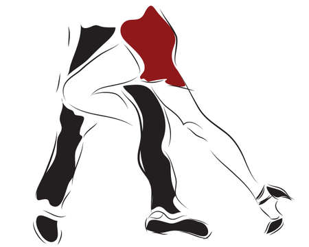 Couple Dancing Tango. Woman and Man Dancersのイラスト素材