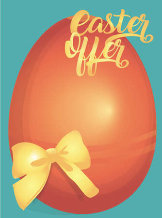 Easter Offer Advertising Banner with Colorful Eggs Vector illustration.のイラスト素材