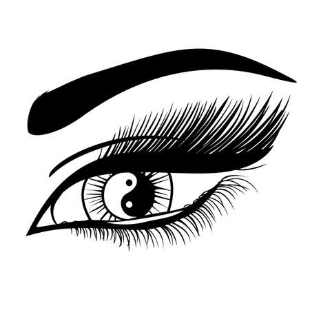 Yin and Yang in her eyes Vectorのイラスト素材