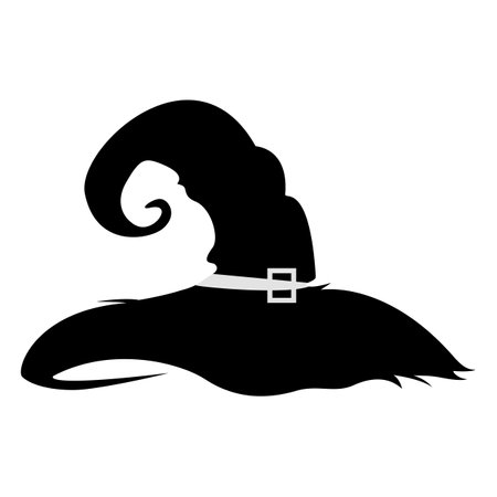 Isolated witch hat silhouette. Halloween clip art. Vectorのイラスト素材
