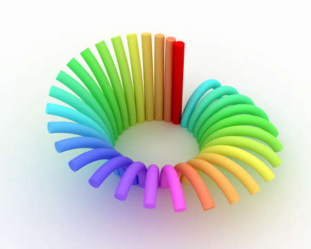 Wave form cylinders. 3D high resolution render.の写真素材