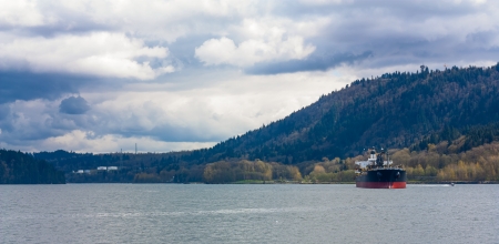 dry cargo ship in the harborの写真素材