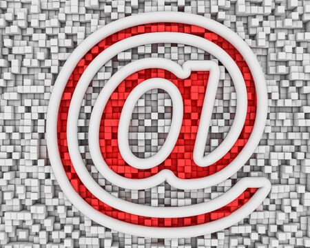 Email symbol on the cubesの写真素材