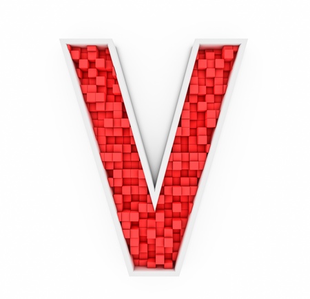 Red letter Vの写真素材