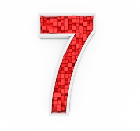 Number seven from red cubesの写真素材
