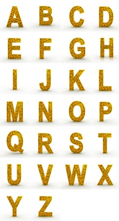 3D rendering of golden numbers の写真素材