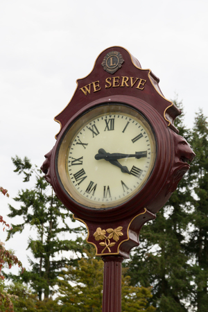 Standing clock in outdoor,Queen Elizabeth Park,Vancouver,British Columbia,Canada.