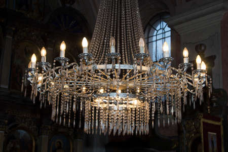 Chandelier in Orthodox churchのeditorial素材