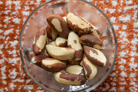 Bowl of brazillian nutsの写真素材