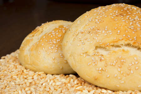 a selection of bread at a market の写真素材