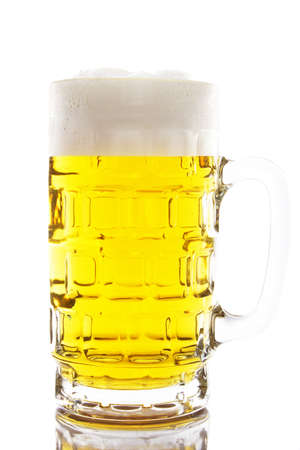 beer mug isolated on whiteの写真素材