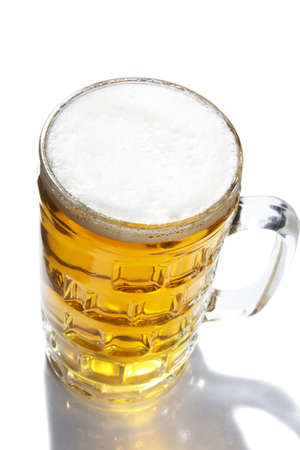 beer mug isolated on whiteの写真素材