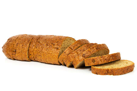 Bread slices isolated on white backgroundの写真素材