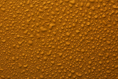 Water drops on orange surfaceの写真素材