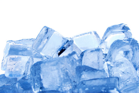 Ice cubes on white backgroundの写真素材