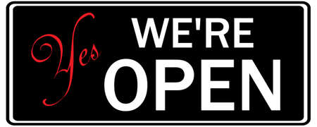 We're Open signのイラスト素材