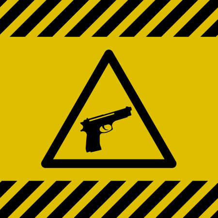 Caution Danger Sign (Gun)のイラスト素材