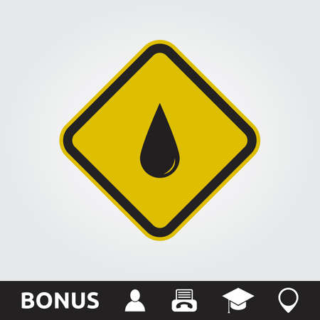 Water Drop Square Signのイラスト素材