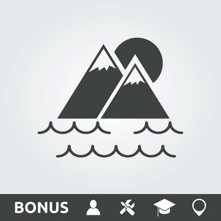 Mountains and water Flatのイラスト素材