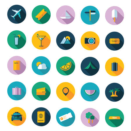 Set of travel and tourism iconsのイラスト素材