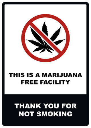 A4 Marijuana free facility - No smoking signのイラスト素材