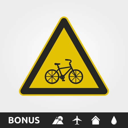 Warning traffic/bicycle Signのイラスト素材