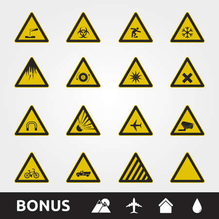 Caution/Warning Yellow Signsのイラスト素材