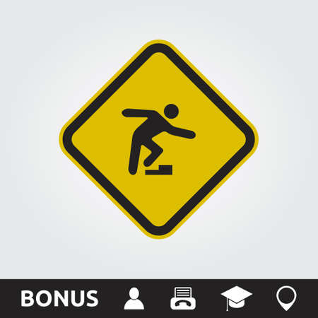 Watch your step square signのイラスト素材