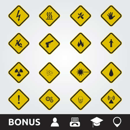 Warning Square Signsのイラスト素材