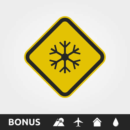 Caution ice Square Signのイラスト素材