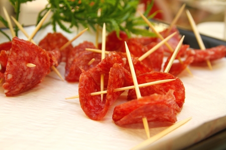 appetizers salamiの写真素材