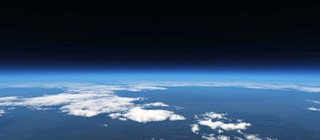 planet sunrise from spaceの写真素材