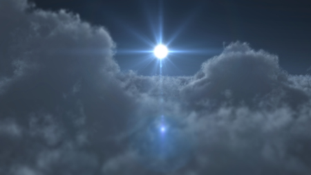 Moon above clouds