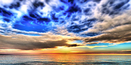 beautifully sunset over oceanの写真素材