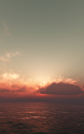 beautifully sunset over oceanの写真素材