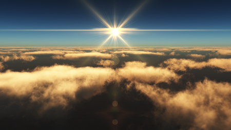 above clouds sunsetの写真素材