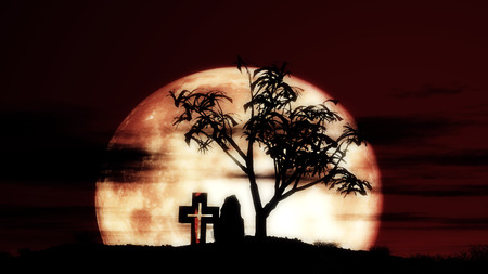 red sky moon