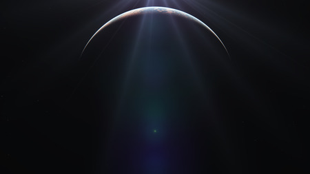 sunrise from planet orbit