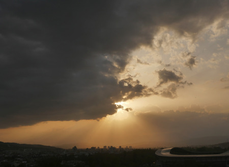 golden sunset skyの写真素材