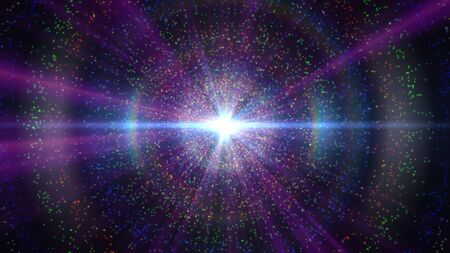 atom particle ray light color abstractの写真素材