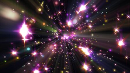 magic color stars explosion in spaceの写真素材