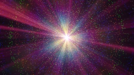atom particle ray light color abstractの写真素材