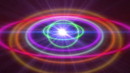 Abstract atom color rings background ray light