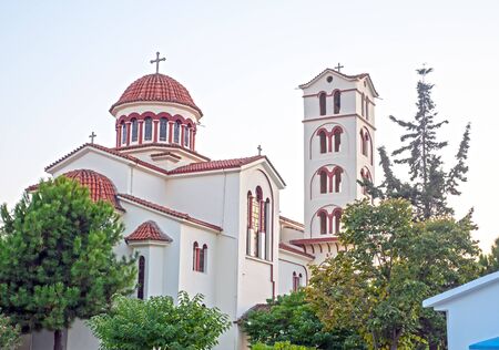 new construction Greek orthodox Church in Paraliaの写真素材