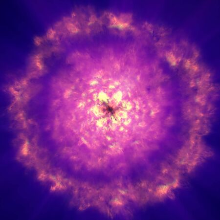 fire flame ball explosion in space, abstract illustration