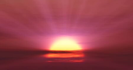 big large sun sunrise sunset, 3d render illustrationの写真素材