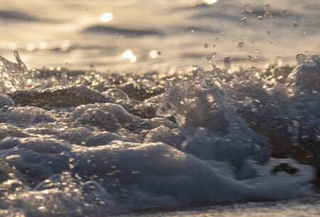 wave splash sea beach macro, close upの写真素材