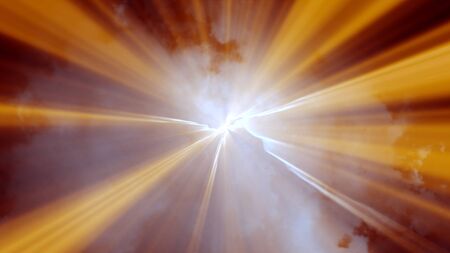 flash light shine, explosion in sky, illustration