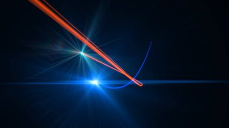 Creative illustration of laser line light ray space