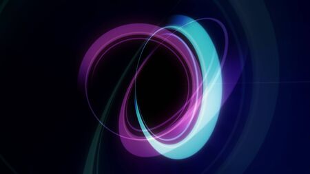 rings light neon in space, abstract illustration